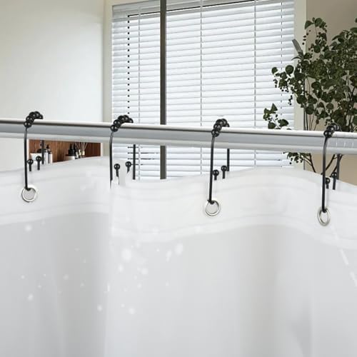Resze heavy duty non snagging double glide shower hooks packaging layout.