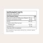 Thorne Heart Health Complex supplement facts panel showcasing CoQ10 and Taurine ingredients.