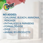 Imported Shout active enzyme spray being used on a fabric stain