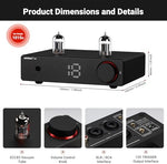 AIYIMA T20 audiophile desktop preamp side angle demonstrating the sturdy aluminum alloy cnc construction.