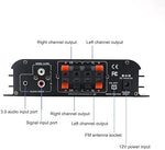 Romicta class d audio receiver with remote control and power adapter accessories