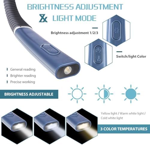 Aiolekup neck light package contents including USB cable and bookmark