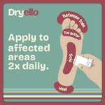 Compact travel ready packaging of Dryello imported USA foot care product for active individuals.