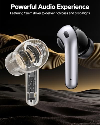 Person wearing Tagry X08 wireless earbuds during outdoor activity