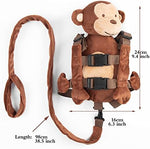 Close up of plush monkey detail on Berhapy harness backpack