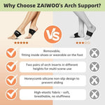 ZAIWOO non-slip arch cushions showing honeycomb grip texture