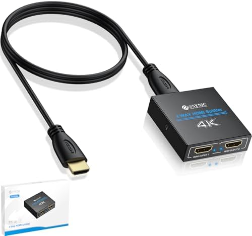 eSynic one in two out adapter top angle highlighting the durable premium black metal case construction
