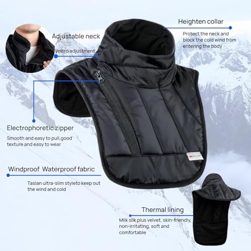 Thermal winter cycling neck gaiter with side zipper closure detail