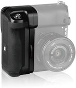 Meike vertical shooting power pack holder side profile highlighting the dual lithium battery tray assembly