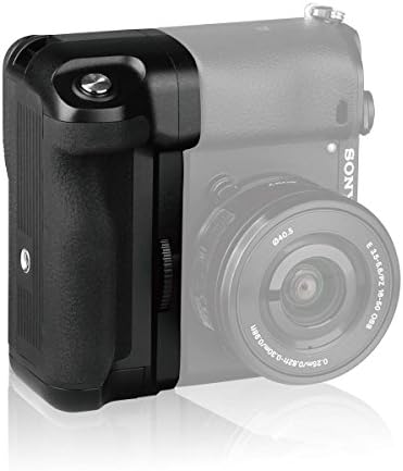 Meike vertical shooting power pack holder side profile highlighting the dual lithium battery tray assembly