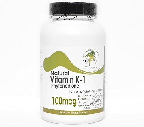 Natural Vitamin K-1 Phytonadione 100mcg ~ 100 Capsules - No Additives ~ Naturetition Supplements - Image 1