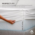 Fitted sheet showing 16 inch deep pocket depth