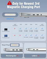 Magnetic laptop charging cable tip with active light emitting diode indicator