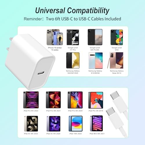 Packaging contents view of the YYDBS dual pack fast charger for iPhone 17 16 15 series