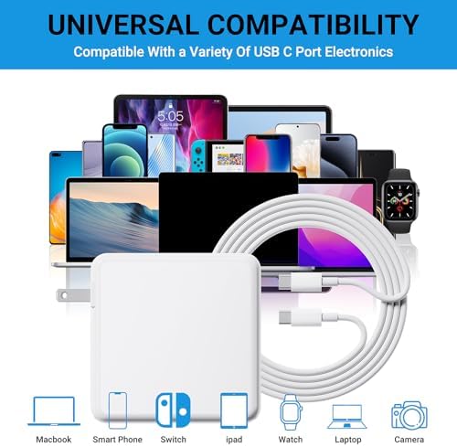 Universal USB C power adapter side view highlighting the smooth high-quality plastic finish.
