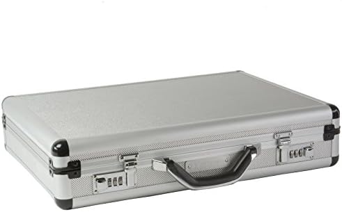 Alpine Swiss rugged aluminum briefcase base showing protective feet and reinforced corners