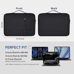 12.9-13 inch iPad Pro Case, Padded Travel Carrying Sleeve for iPad Pro 13-in M5 M4 & iPad Air 13-in M2 M3(2025) w/Magic Keyboard, Water-Resistant Shockproof iPad Soft Bag Cover Accessory Pocket -Black - Image 3
