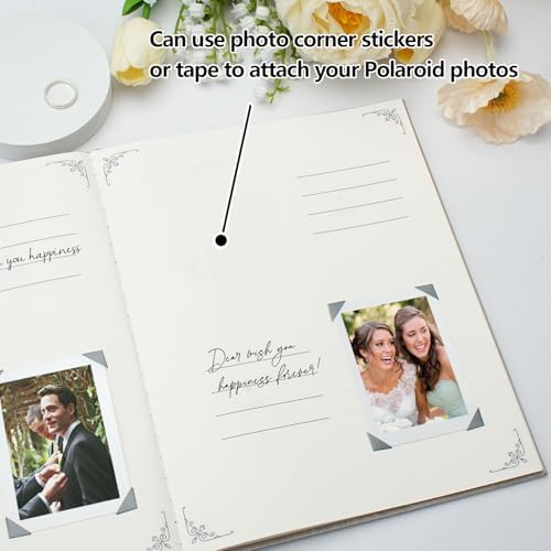 Vienrose minimalist polaroid guest book open layout
