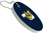 Graphics And More Pace University floating keychain front view showing oval foam buoy design.