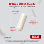 Dorado Nutrition L Arginine L Citrulline supplement facts panel