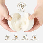 Handmade organic wool dryer balls for faster drying and static control.