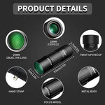 Olimt pocket monoscope side profile showcasing the textured focus wheel and ergonomic handheld design.