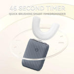Ergonomic design of the Elotame U-shaped toothbrush in action