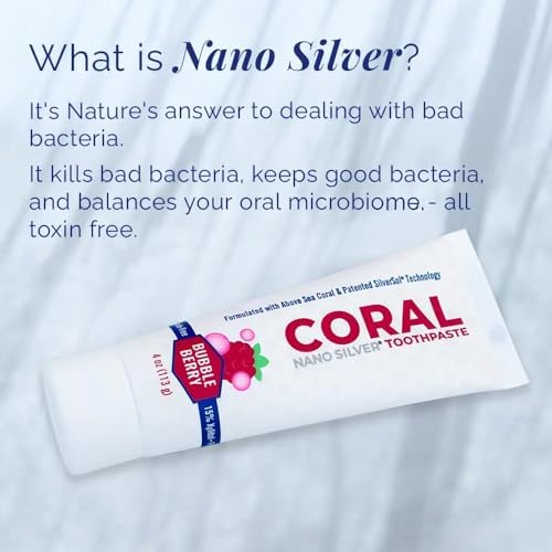 Coral Nano Silver Bubble Berry toothpaste safe to swallow formula
