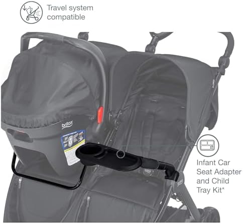 Britax stroller child snack tray attached to frame