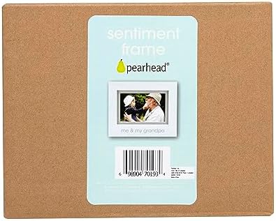 Packaging box of the Pearhead gender neutral grandparents gift frame highlighting its protective design for shipping.