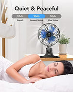 Side profile of the compact AaoLin small desktop fan showing the three-hundred-and-sixty-degree adjustable tilt mechanism