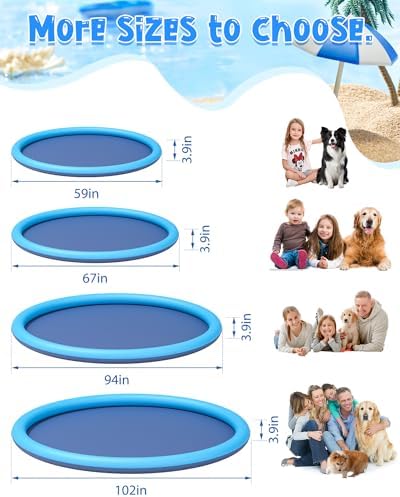 Durable extra thick outdoor backyard splash pad for kids and dogs playing in water