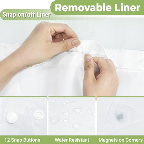 Semi sheer mesh top window view on boho shower curtain
