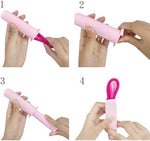 Mottery period disc applicator with grip handle for comfortable placement