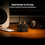 Fosi Audio P3 package contents including the preamplifier unit, two vacuum tubes, and power supply.