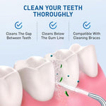Six piece multi pack of premium oral irrigator replacement nozzles spread out