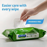 FitRight aloe wipes pack showing 48 count and 8 x 12 inch size