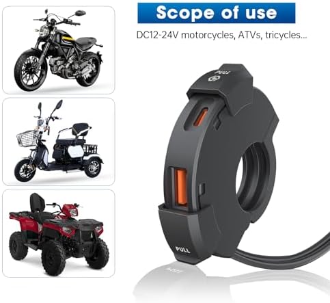 Fahren BlueFire Type-C and USB dual port charger angled side view installed on handlebars.
