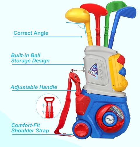 PJG blue kids golf set toy for outdoor sports activity