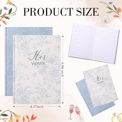 Compact wedding vow books held in hand for size reference