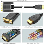 Zorbes HDMI to VGA adapter cable setup with laptop and projector