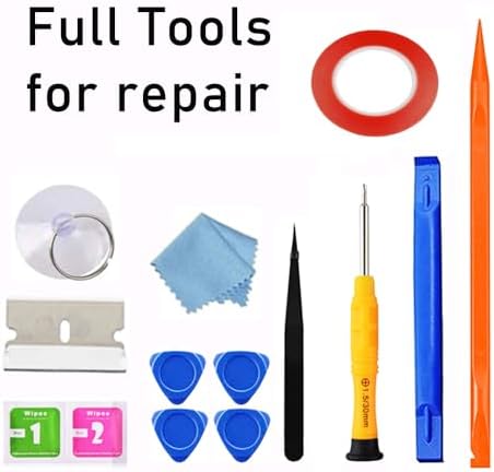 Full packaging contents of the JPUNG tablet glass repair kit for 8 inch Amazon Fire devices