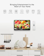 Close up of SYLVOX smart TV screen displaying high definition 1080p video stream.