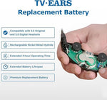 TV Ears 5.0 replacement battery 40810 side view showcasing connection bar