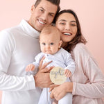 Gender neutral wooden baby growth tracker discs set of six