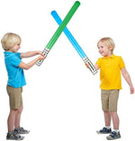Kids playing with Haconba inflatable party favor swords