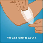 Showerproof clear bandage application details for minor cuts and surgical incisions