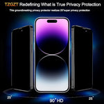 Side angle view displaying the anti-spy privacy blocking technology of the tempered glass shield