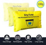 Five pack of DryTote 100 gram silica gel bags with color indicator