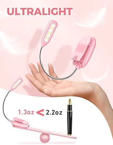 Monotremp LED book light displaying the three different color temperature options side by side.